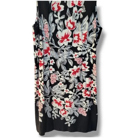 Studio 1 women's black floral zip-up midi dress  - size 14 - Picture 5 of 10